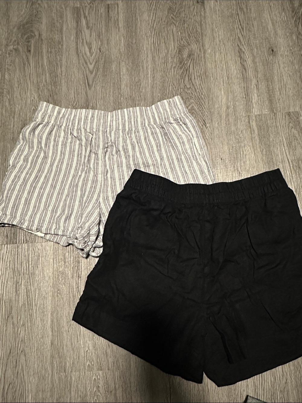 BUNDLE!! Old Navy Black and Light Gray Striped High-Waist Women's Shorts